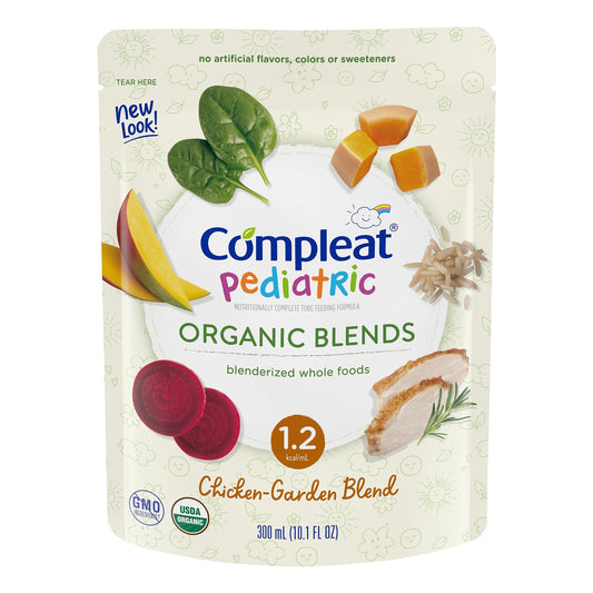 Pediatric Oral Supplement Compleat Pediatric Organic Blends Chicken-Garden Flavor 10.1 oz. Pouch Liquid Organic Food Allergies, Packaging Type- Each