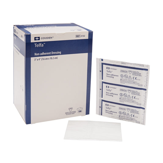Non-Adherent Dressing Telfa™ Ouchless 3 X 4 Inch Sterile 100 per Pack, Packaging Type- Each