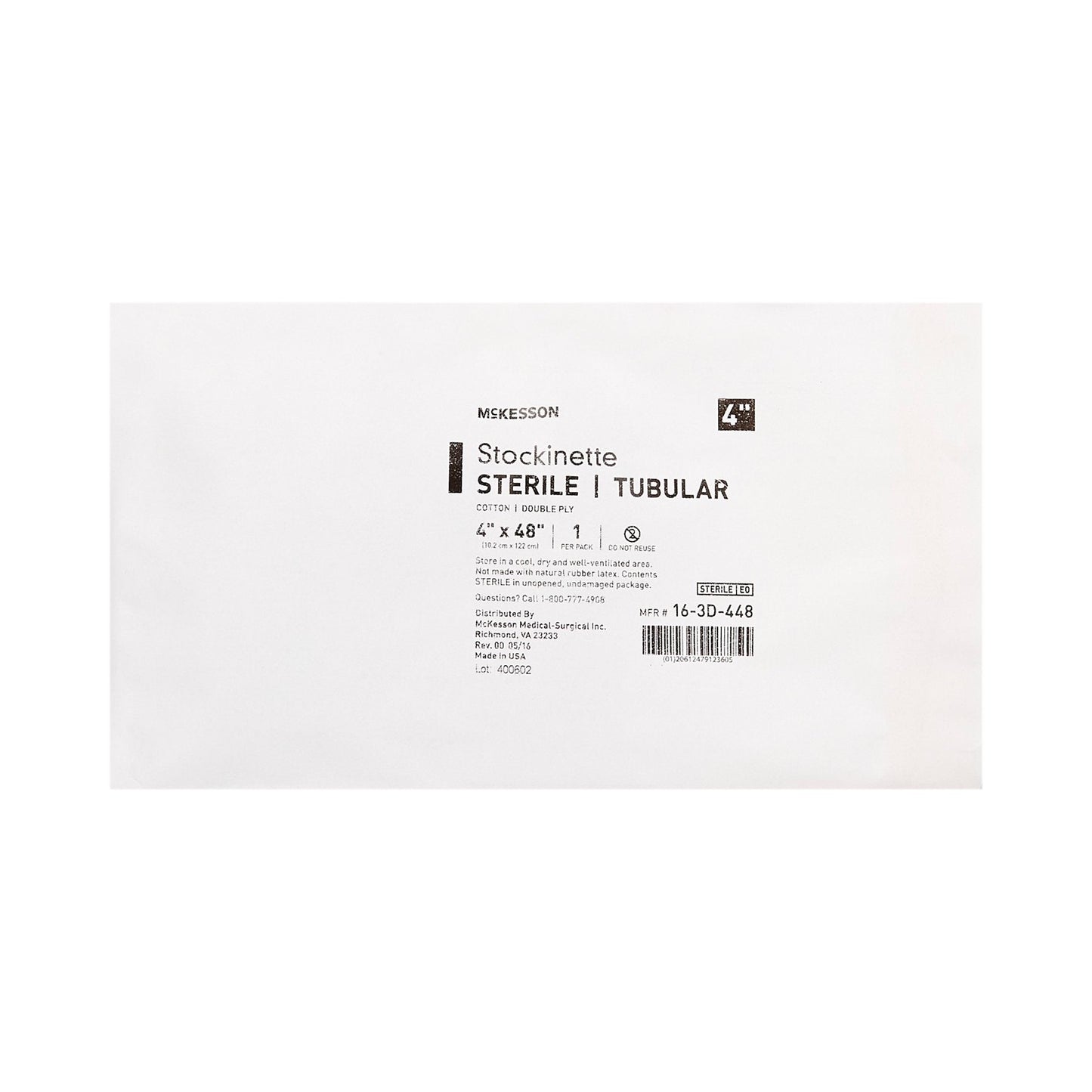 Surgical Stockinette Tubular McKesson 4 X 48 Inch Sterile, Packaging Type- Each