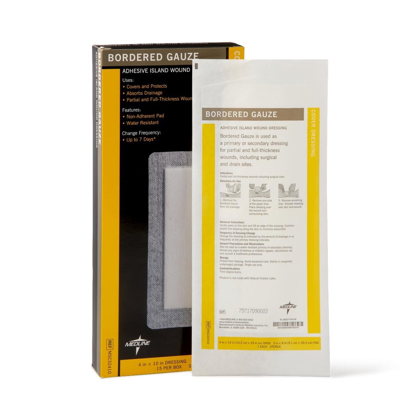 Island Dressing Medline 4 X 10 Inch Rectangle Sterile Water Resistant Nonwoven Backing, Packaging Type- Box