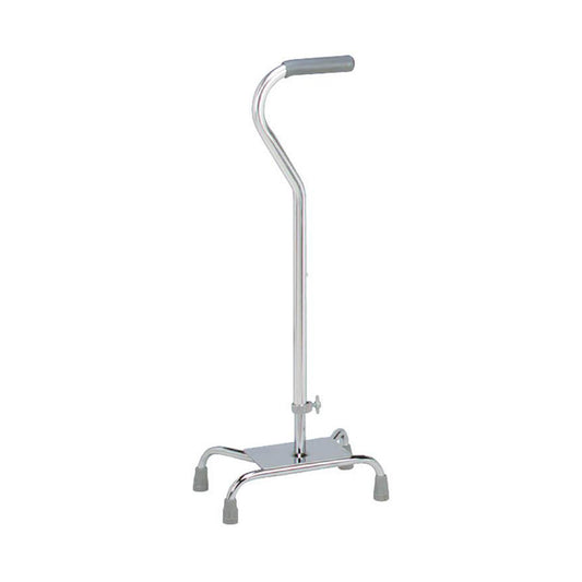 Large Base Quad Cane Carex Aluminum 28 to 37 Inch Height Silver, Packaging Type- Each