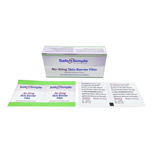 Skin Barrier Wipe Safe N Simple No-Sting 60% / 20% Strength Purified Water / Polyvinylpyrrolidone / Glycerin / Propylene Glycol Individual Packet Sterile, Packaging Type- Box