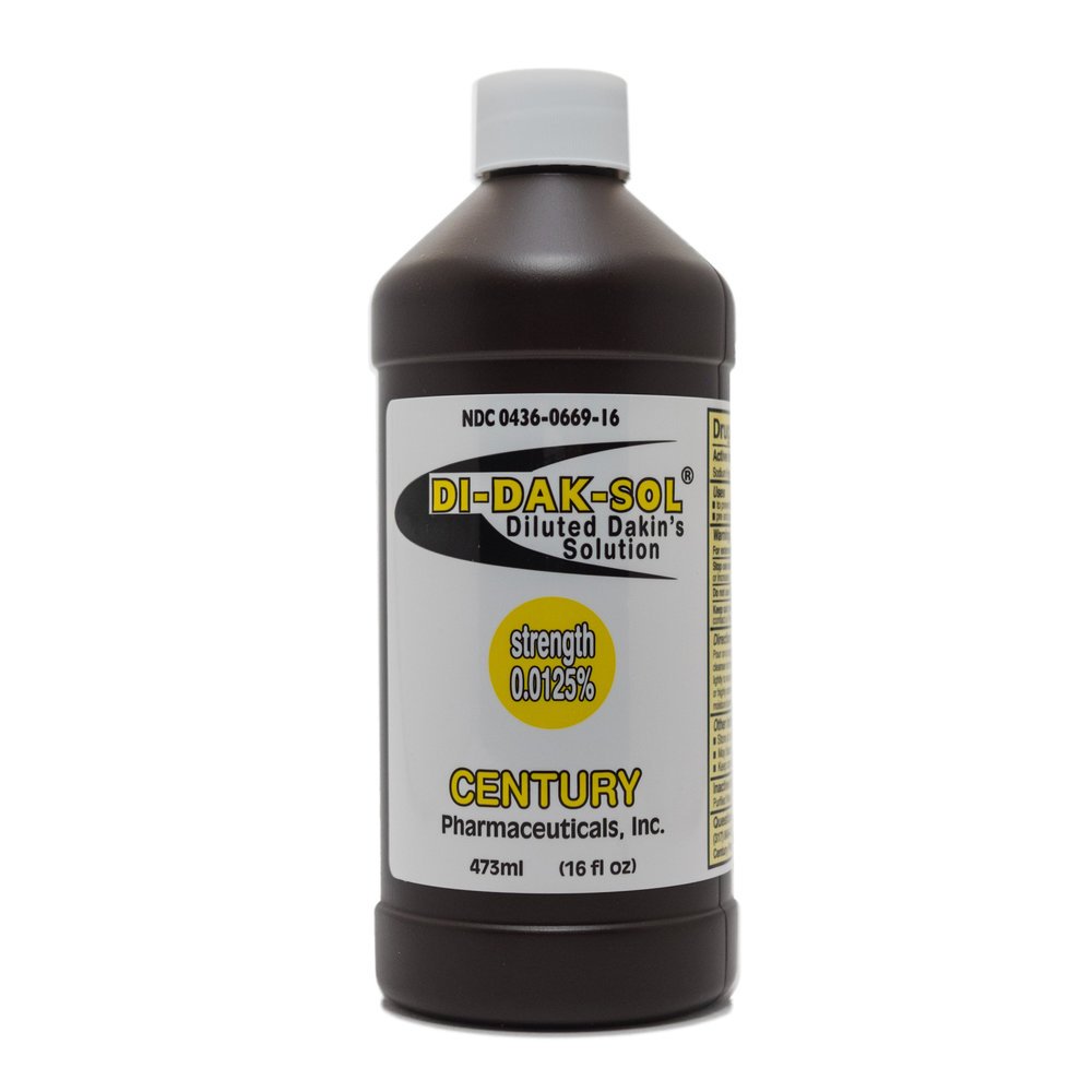 Wound Cleanser Di-Dak-Sol Diluted Dakin's Solution 16 oz. Twist Cap Bottle NonSterile Antimicrobial, Packaging Type- Each