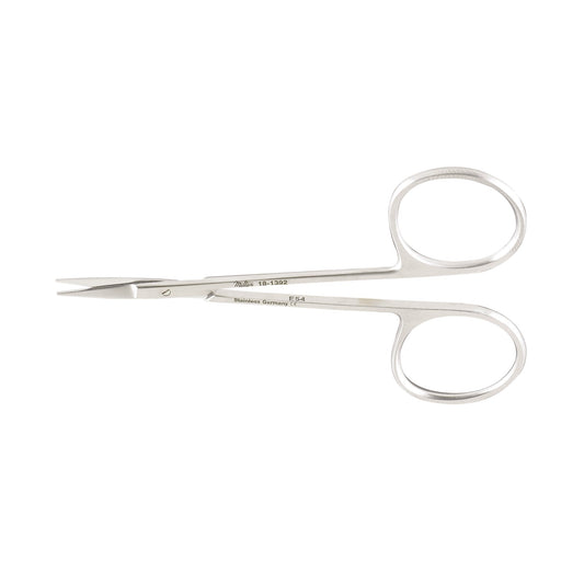 Iris Scissors Vantage 4-1/8 Inch Length Office Grade Stainless Steel Finger Ring Handle Straight Sharp Tip / Sharp Tip, Packaging Type- Each