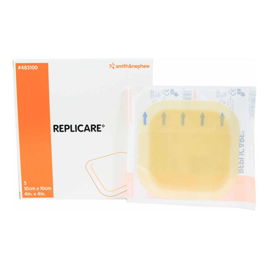 Hydrocolloid Dressing Replicare Film Backing 4 X 4 Inch Square Hydrocolloid / Film, Packaging Type- Box