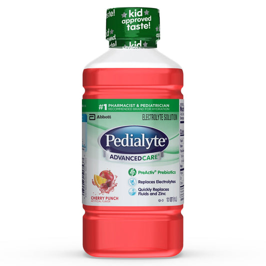 Oral Electrolyte Solution Pedialyte® AdvancedCare™ Cherry Punch Flavor 33.8 oz. Electrolyte, Packaging Type- Each