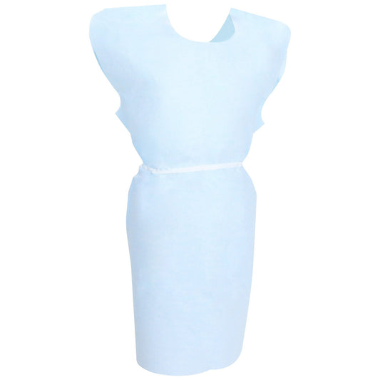 Patient Exam Gown McKesson One Size Fits Most Blue Disposable, Packaging Type- Case