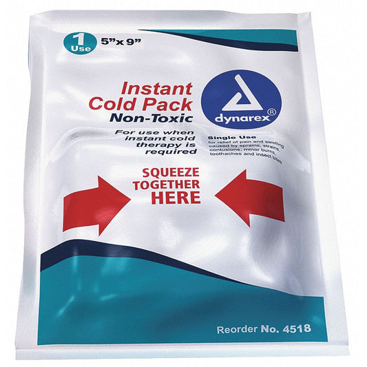 Instant Cold Pack Dynarex Non-Toxic General Purpose One Size Fits Most 5 X 9 Inch Plastic / Urea / Water Disposable, Packaging Type- Case
