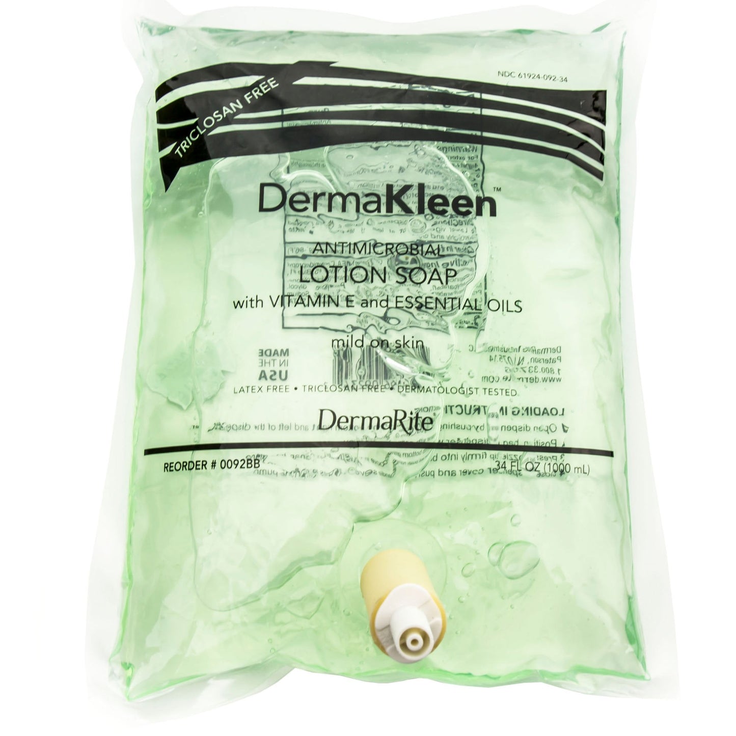 Shampoo and Body Wash DermaVera 1,000 mL Dispenser Refill Bag Scented,  Packaging Type- Case