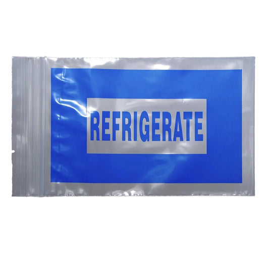 Reclosable Refrigerate Bag 6 X 9 Inch LDPE Clear / Blue Seal Top Closure, Packaging Type- Case