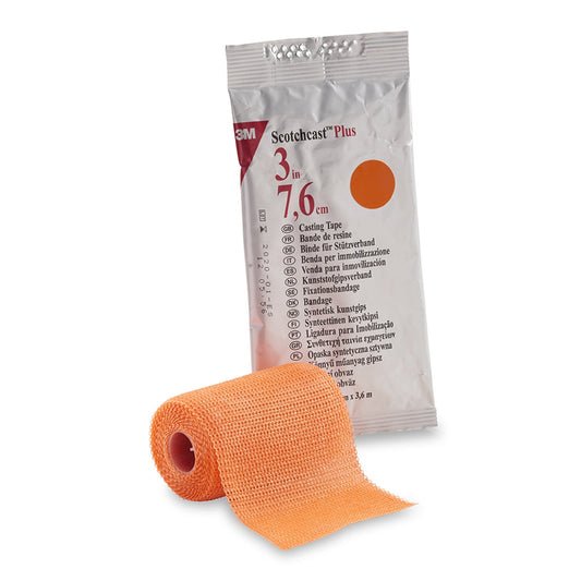 Cast Tape 3M™ Scotchcast™ Plus 3 Inch X 12 Foot Fiberglass / Resin Bright Orange,  Packaging Type- Each