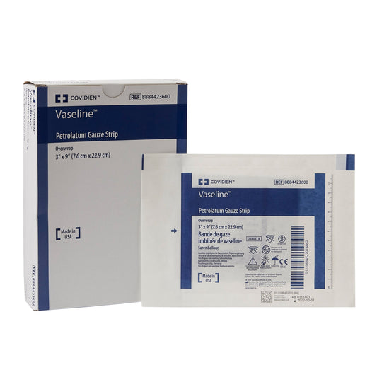 Petrolatum Impregnated Dressing Vaseline Rectangle 3 X 9 Inch Sterile,  Packaging Type- Each
