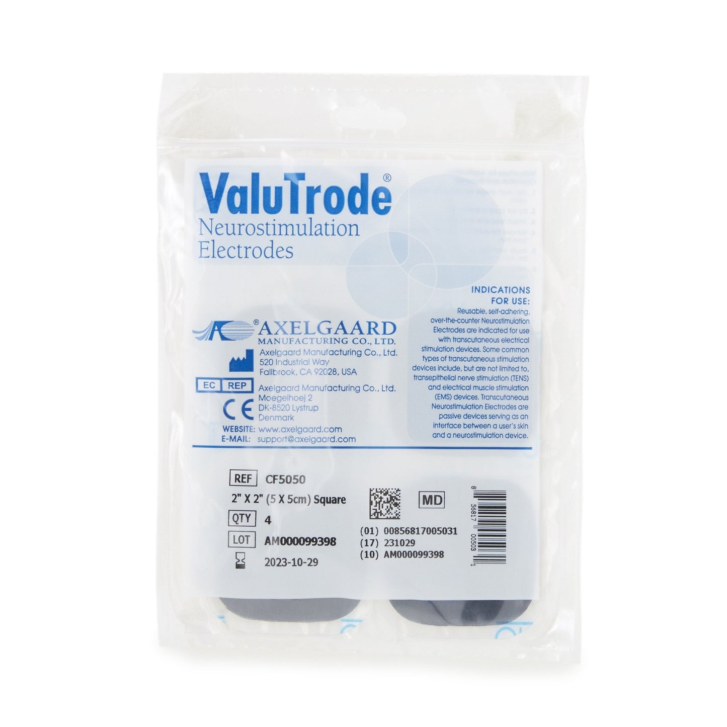 ValuTrode Cloth Electrotherapy Electrode For TENS, NMES, and FES Units pack of 4