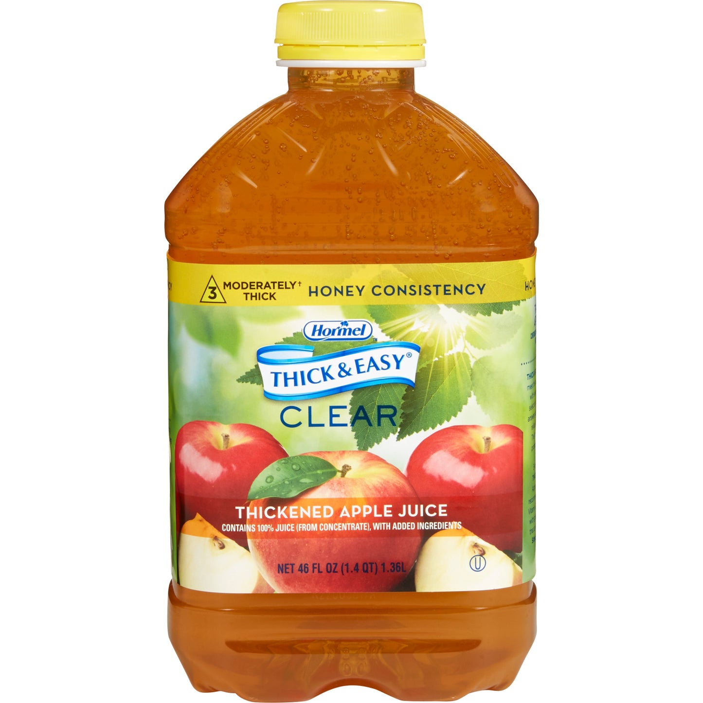 Thickened Beverage Thick & Easy 46 oz. Bottle Apple Flavor Liquid IDDSI Level 3 Moderately Thick/Liquidized,  Packaging Type- Each