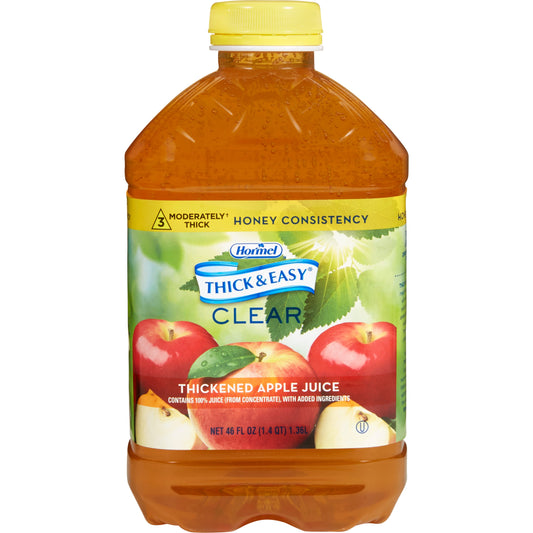 Thickened Beverage Thick & Easy 46 oz. Bottle Apple Flavor Liquid IDDSI Level 3 Moderately Thick/Liquidized,  Packaging Type- Each