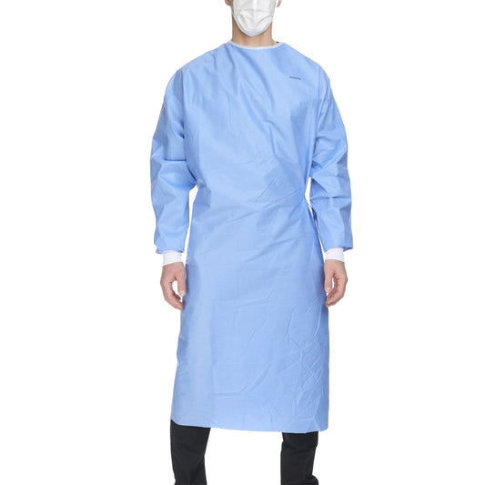 Non-Reinforced Surgical Gown with Towel McKesson X-Large Blue Sterile AAMI Level 3 Disposable, Packaging Type - Packet