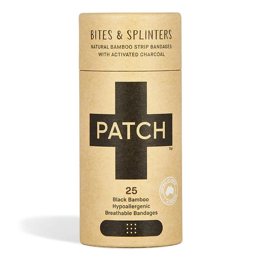 Adhesive Strip Patch 3/4 X 3 Inch Bamboo / Activated Charcoal Rectangle Black Sterile, Packaging Type- Box