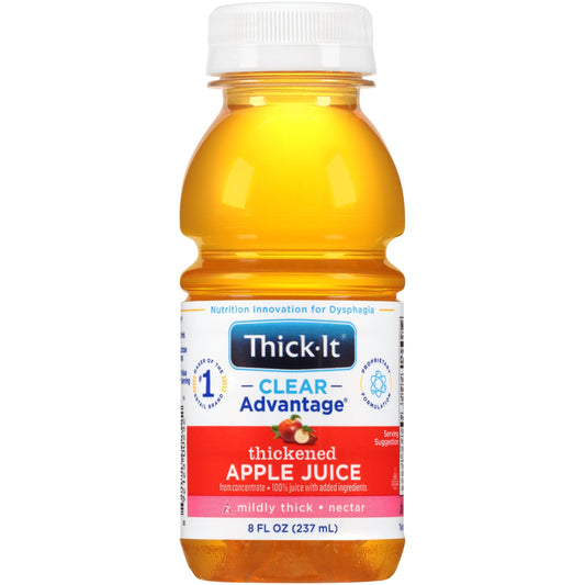 Thickened Beverage Thick-It Clear Advantage 8 oz. Bottle Apple Flavor Liquid IDDSI Level 2 Mildly Thick, Packaging Type- Case