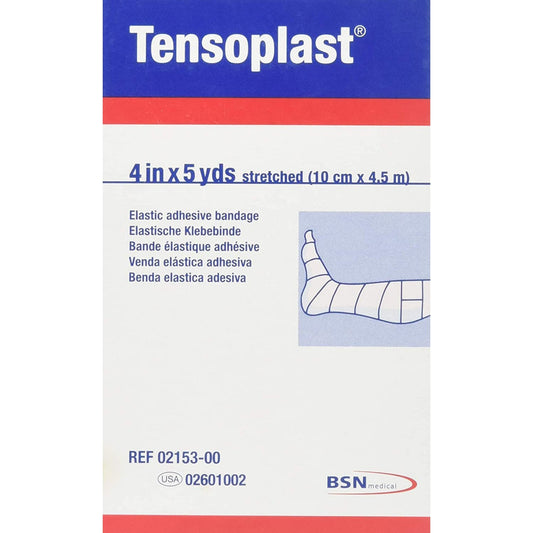 Elastic Adhesive Bandage Tensoplast 4 Inch X 5 Yard No Closure Tan NonSterile Medium Compression, Packaging Type- Each