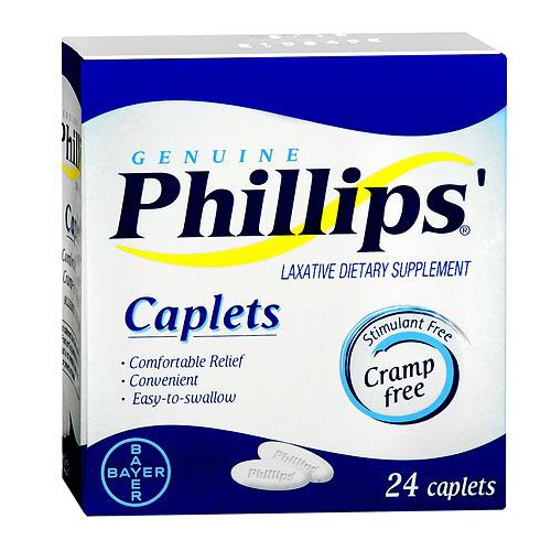 Laxative Phillips' Caplet 24 per Box 500 mg Strength Magnesium,  Packaging Type- Box