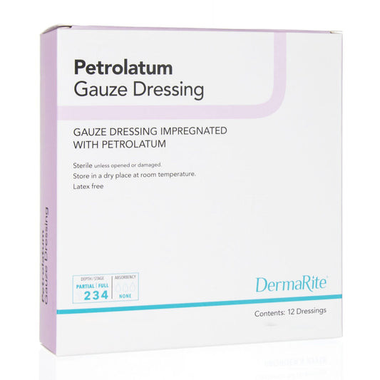 Petrolatum Impregnated Dressing DermaRite Strip 1 X 8 Inch Sterile,  Packaging Type- Each