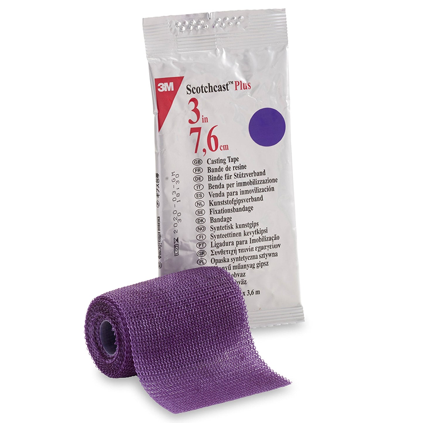 Cast Tape 3M™ Scotchcast™ Plus 3 Inch X 12 Foot Fiberglass / Resin Purple,  Packaging Type- Each