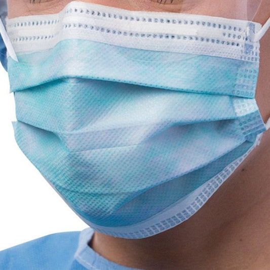 Procedure Mask Cardinal Health Anti-fog Foam ASTM Level 3 Earloops One Size Fits Most, Packaging Type- Box
