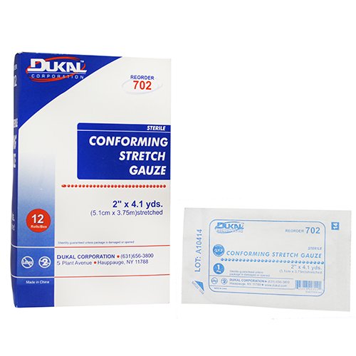 Conforming Bandage Dukal™ 2 Inch X 4-1/10 Yard 1-Ply Sterile 1 per Pack,  Packaging Type- Case