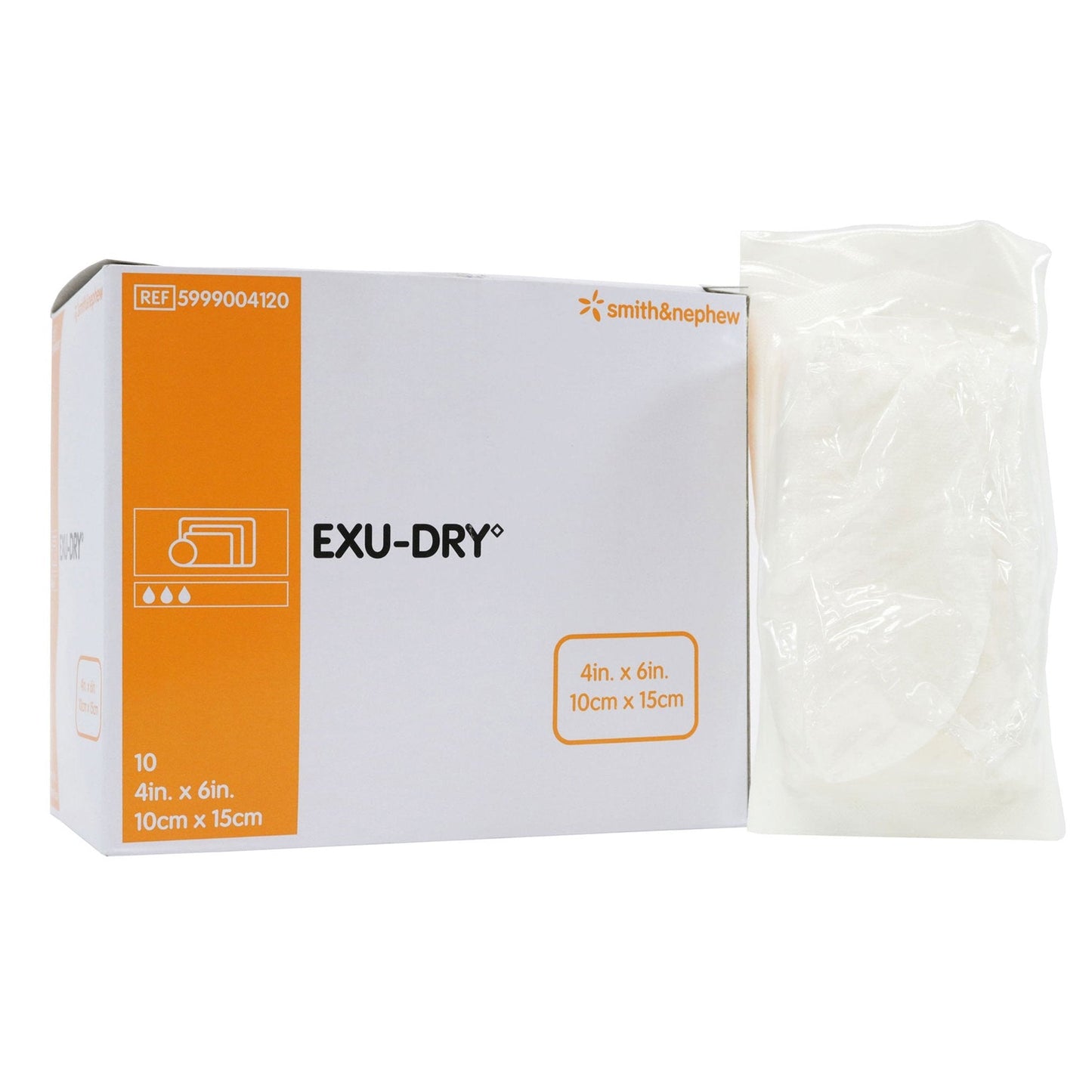 Super Absorbent Dressing EXU-DRY Anti-Shear 4 X 6 Inch Rectangle,  Packaging Type- Each