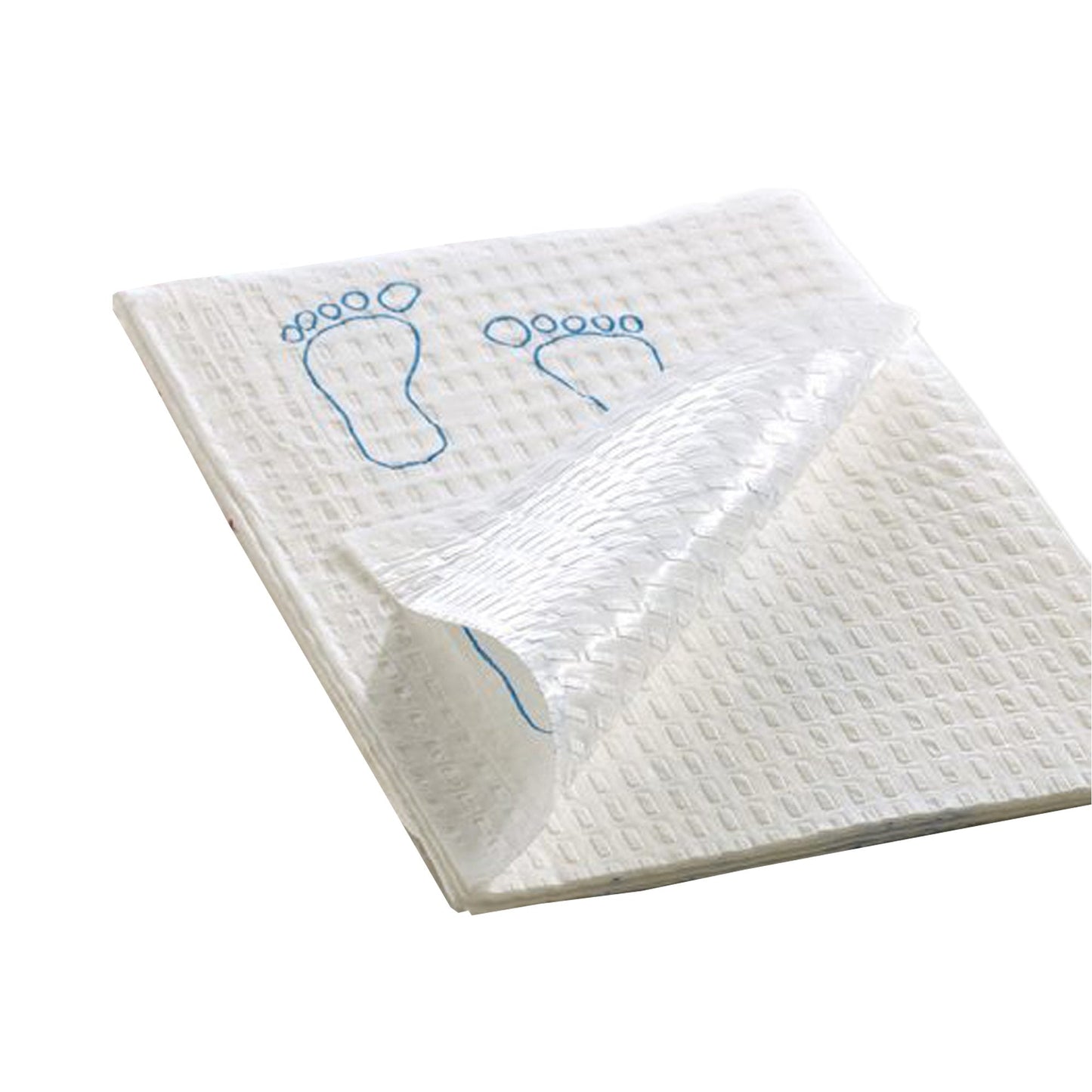Procedure Towel Footprint 13-1/2 X 18 Inch White / Blue Footprints NonSterile, Packaging Type- Case