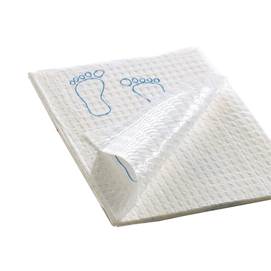 Procedure Towel Footprint 13-1/2 X 18 Inch White / Blue Footprints NonSterile, Packaging Type- Case