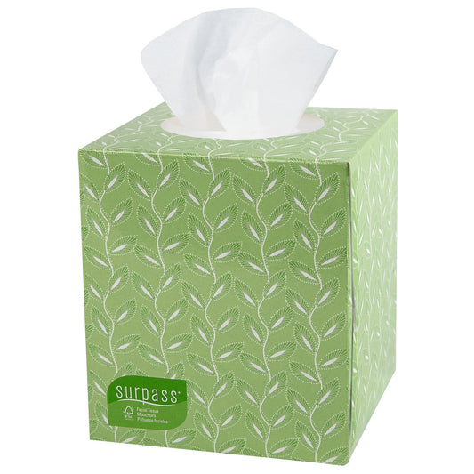 Surpass* Boutique* Facial Tissue White 8 X 8-3/10 Inch 110 Count, Packaging Type- Box