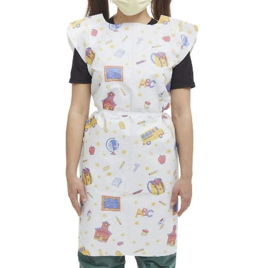 Patient Exam Gown TIDI Child Size White Disposable, Packaging Type- Case