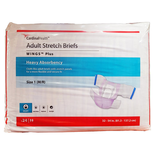 Unisex Adult Incontinence Brief Wings Plus Size 1 Disposable Heavy Absorbency, Packaging Type- Case