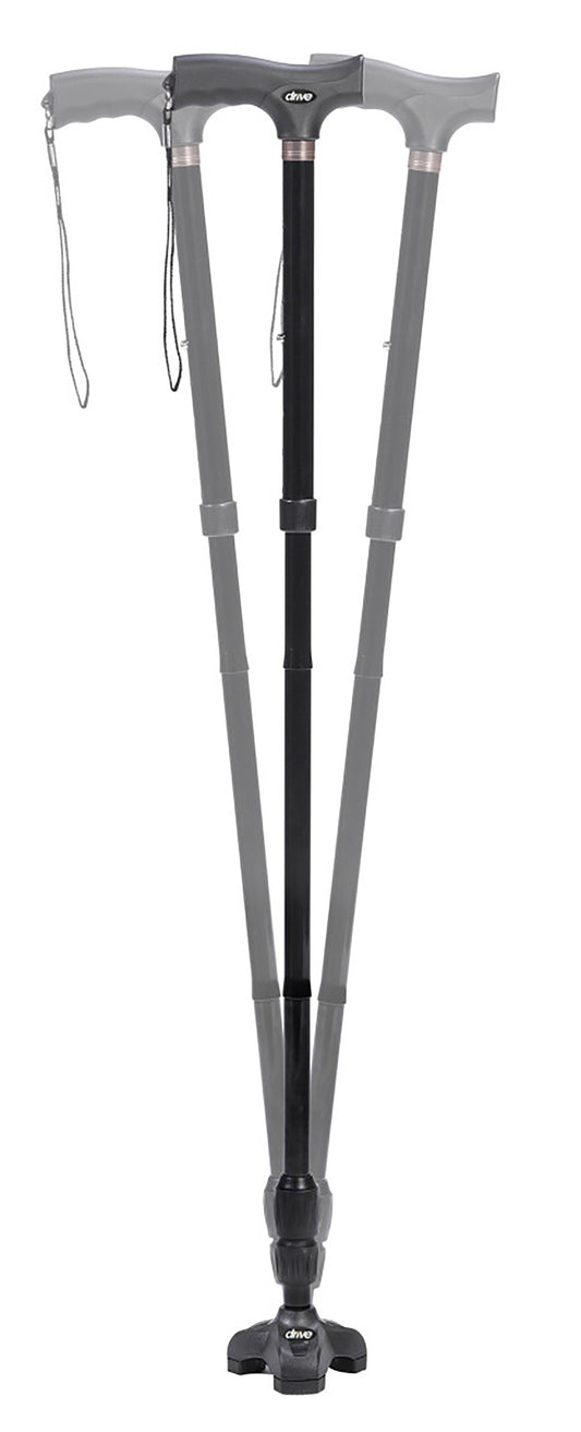 Folding Cane Flex-N-Go Aluminum 32-1/2 to 39-1/2 Inch Height Black, Packaging Type- Each