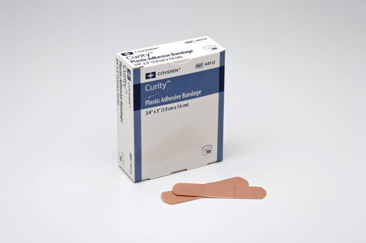 Adhesive Strip Curity 3/4 X 3 Inch Plastic Rectangle Tan Sterile, Packaging Type- Box