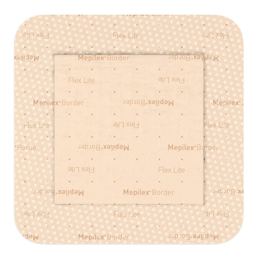 Thin Foam Dressing Mepilex Border Flex Lite 6 X 6 Inch With Border Film Backing Silicone Adhesive Square Sterile, Packaging Type- Each