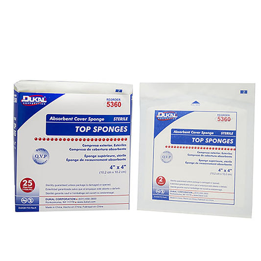 Cellulose Filled Nonwoven Sponge Dukal 4 X 4 Inch 1-Ply Sterile 2 per Pack, Packaging Type- Box