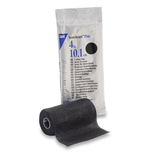 Cast Tape 3M™ Scotchcast™ Plus 4 Inch X 12 Foot Fiberglass / Resin Black,  Packaging Type- Each