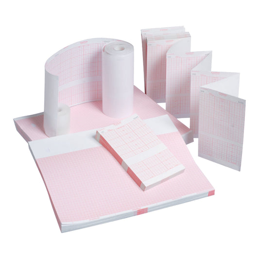 Recording Chart Paper Vyaire Z-Fold Red Grid, Packaging Type- Box
