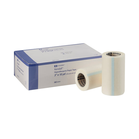 Hypoallergenic Medical Tape Kendall™ Hypoallergenic White 3 Inch X 10 Yard Paper NonSterile,  Packaging Type- Each