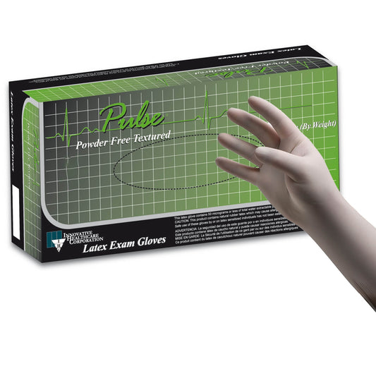 Exam Glove Pulse 151 Series Small NonSterile Latex Standard Cuff Length Fully Textured White Not Rated, Packaging Type- Box