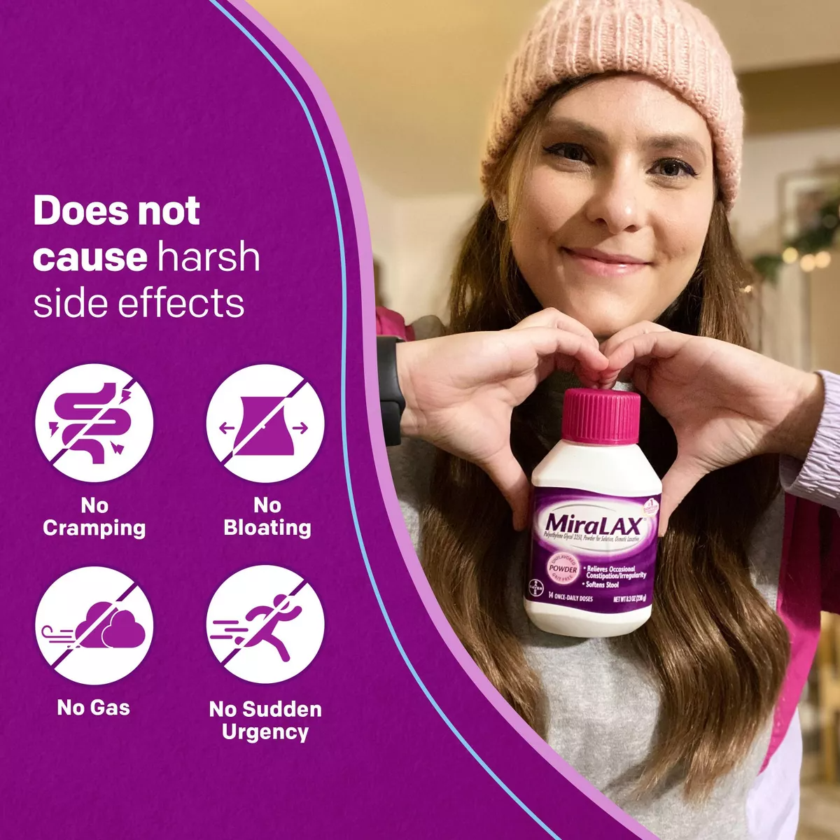 Miralax Gentle Constipation Relief without Harsh Side Effects Osmotic Laxative Powder