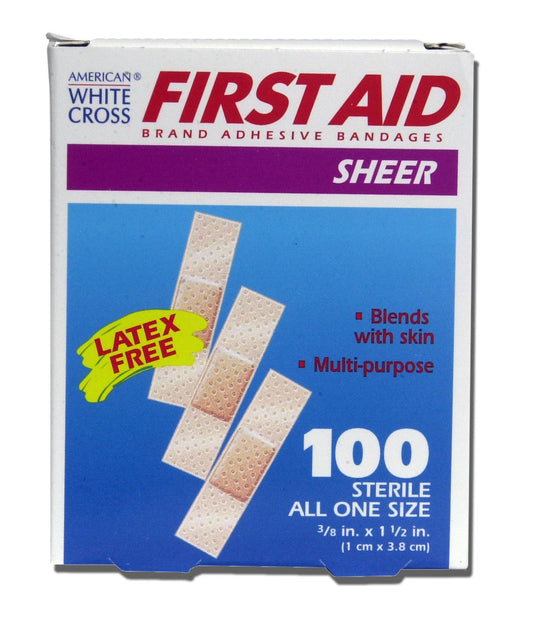 Adhesive Strip American White Cross 3/8 X 1-1/2 Inch Plastic Rectangle Tan Sterile, Packaging Type- Case
