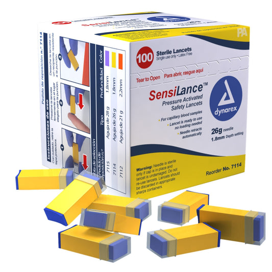 Safety Lancet SensiLance 26 Gauge Retractable Pressure Activated Finger, Packaging Type- Box