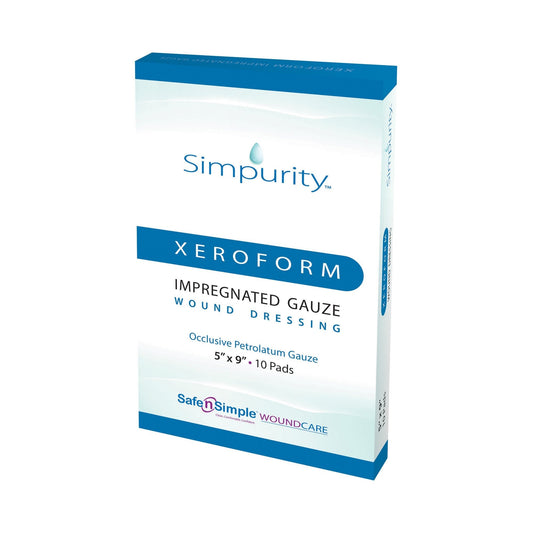 Xeroform Petrolatum Impregnated Dressing Simpurity™ Rectangle 5 X 9 Inch Sterile,  Packaging Type- Each