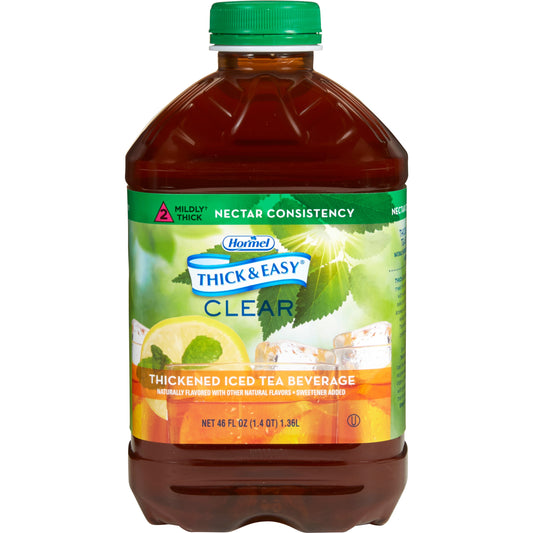 Thickened Beverage Thick & Easy 46 oz. Bottle Iced Tea Flavor Liquid IDDSI Level 2 Mildly Thick,  Packaging Type- Each