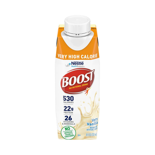 Oral Supplement Boost Very High Calorie Very Vanilla Flavor Liquid 8 oz. Reclosable Carton,  Packaging Type- Each