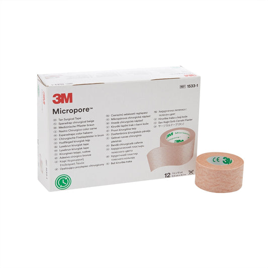 Medical Tape 3M™ Micropore™ Tan 1 Inch X 10 Yard Paper NonSterile, Packaging Type- Each