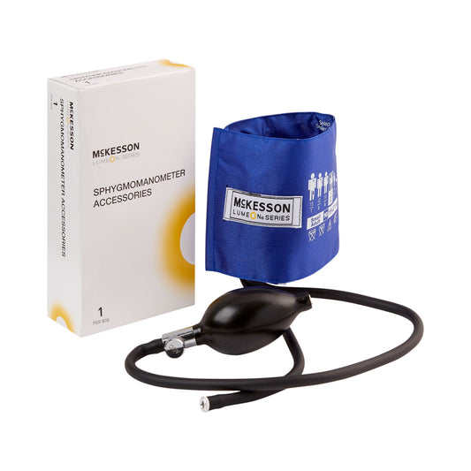 Reusable Blood Pressure Cuff and Bulb McKesson LUMEON 19 to 27 cm Arm Nylon Cuff Small Adult Cuff